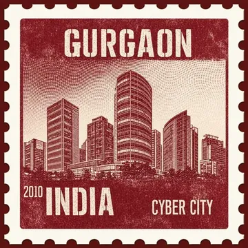 Alliance Developers works in Gurgaon — vintage postage-stamp illustration
