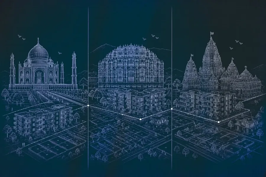 Regional brokerage — flat and plot bookings across Agra, Jaipur and Mathura