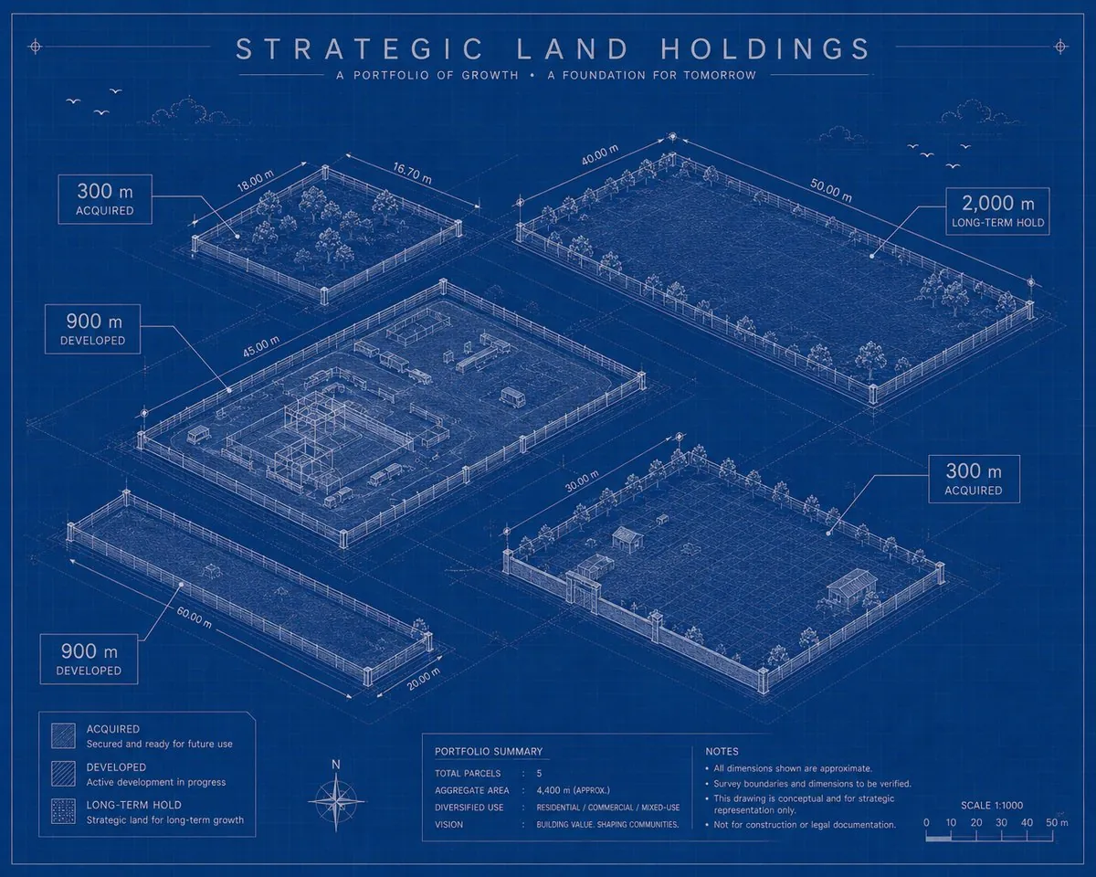 Strategic land holdings across the Yamuna and Greater Noida corridors